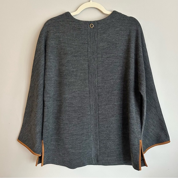 Soft Surroundings Tunic Sweater Hanna Wool Blend Charcoal Size Large P - Picture 3 of 9